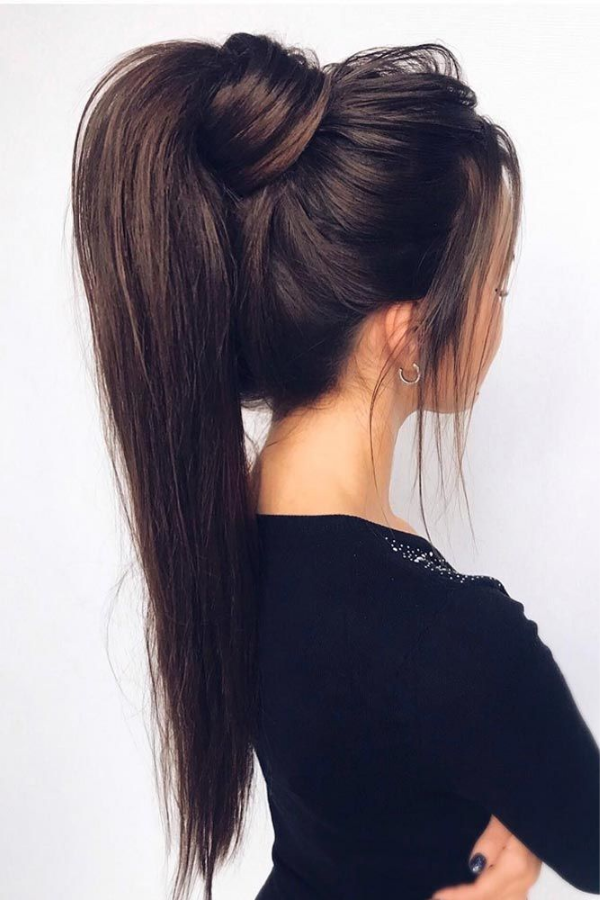 high ponytail hairstyle